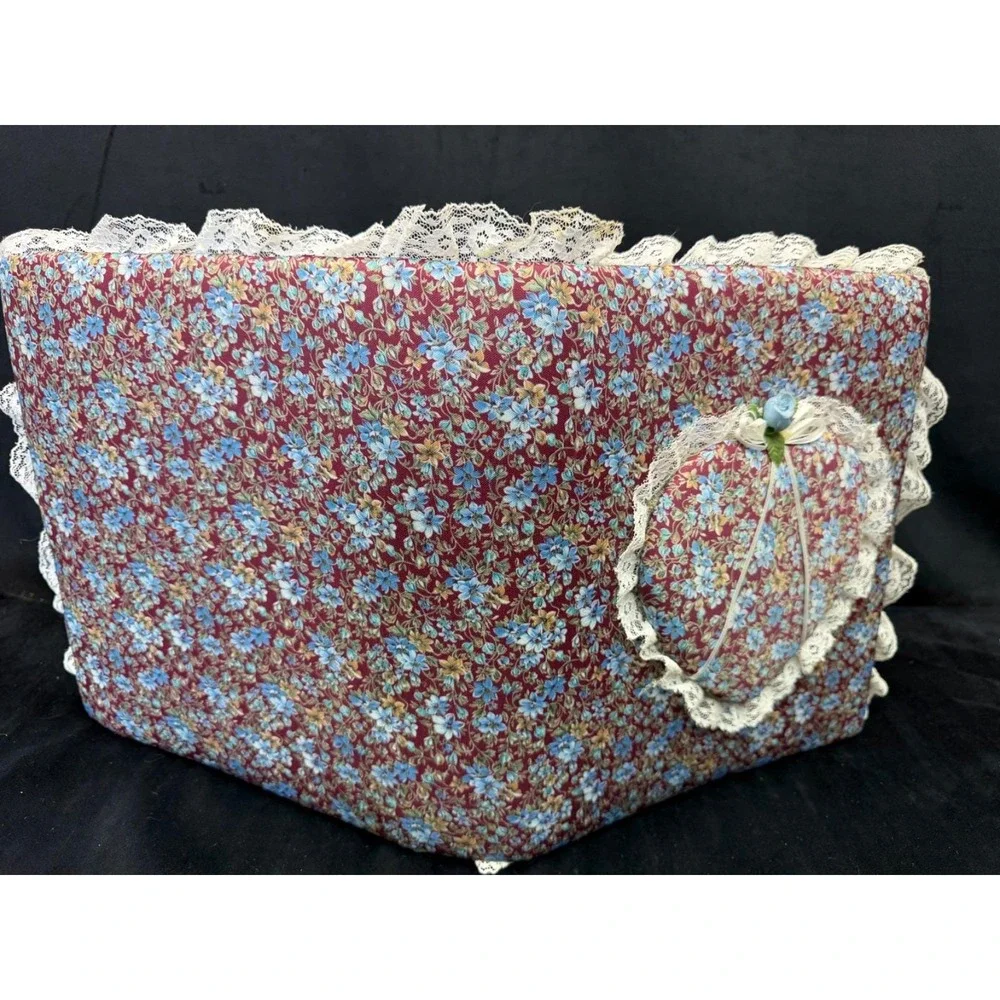 Vintage Photo Album Fabric Covered Padded Lace Trim Granny Core Cottage Heart